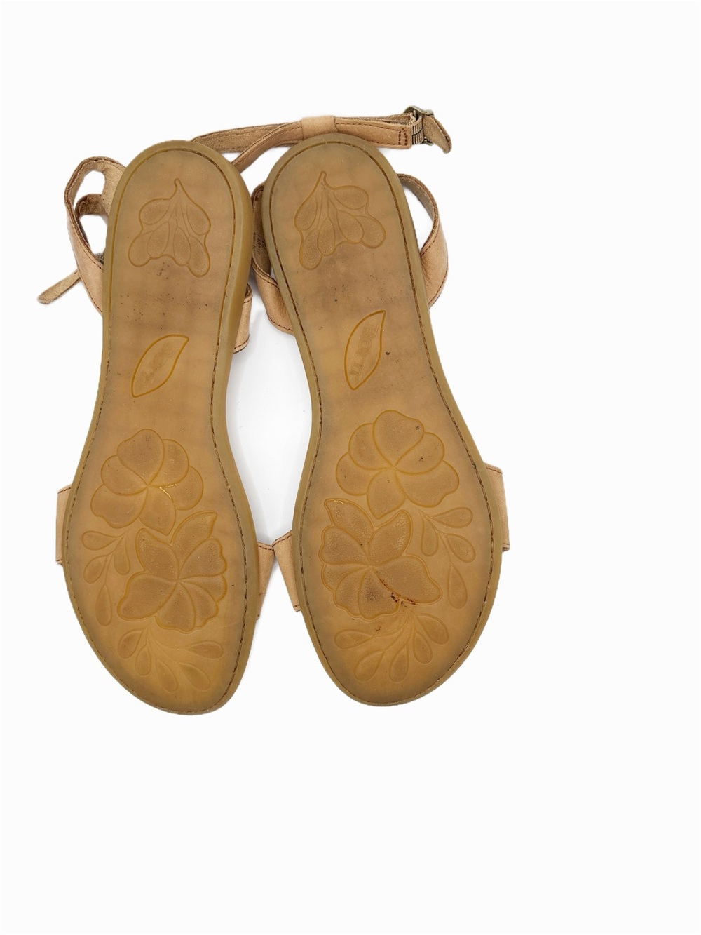 Born Brown Leather Flat Sandals Womens - Picture 6 of 8